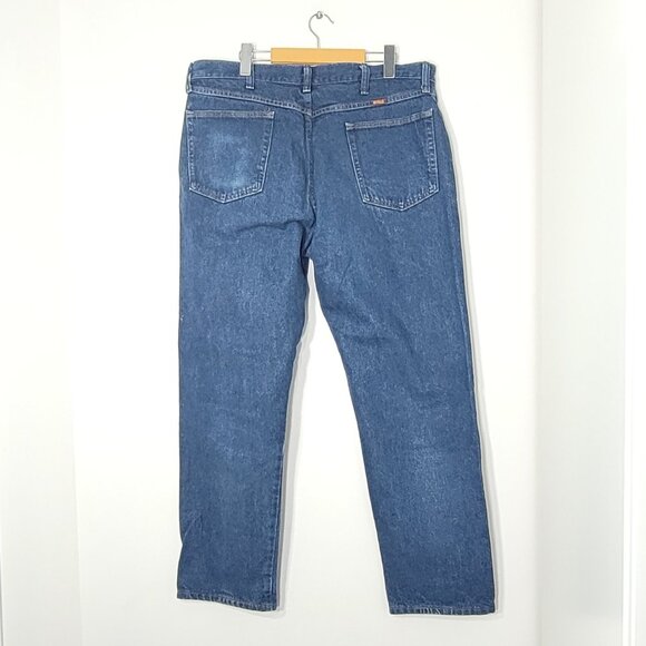 Rustler Vintage Women's Blue 100% Cotton High Rise Straight Leg Jean Size 38X30 - Picture 3 of 15
